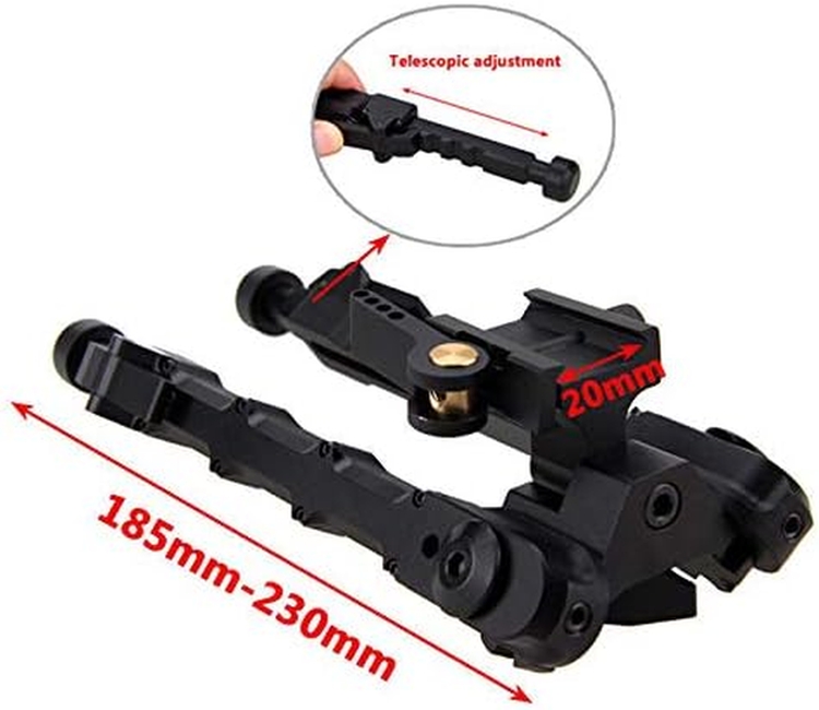 T-Eagle V9 Aluminium 6-9 Inch Adjustable Notched Leg Bipod with Picatinny Mount