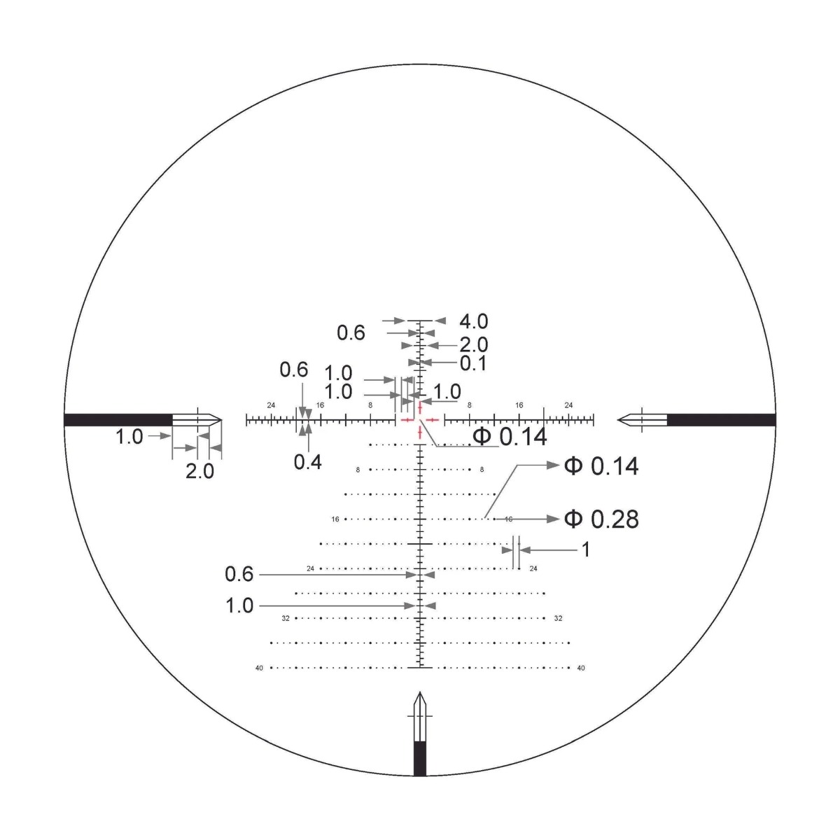 Arken Optics SH4 6-24x50 GEN2 FFP VPR MOA Illuminated Rifle Scope