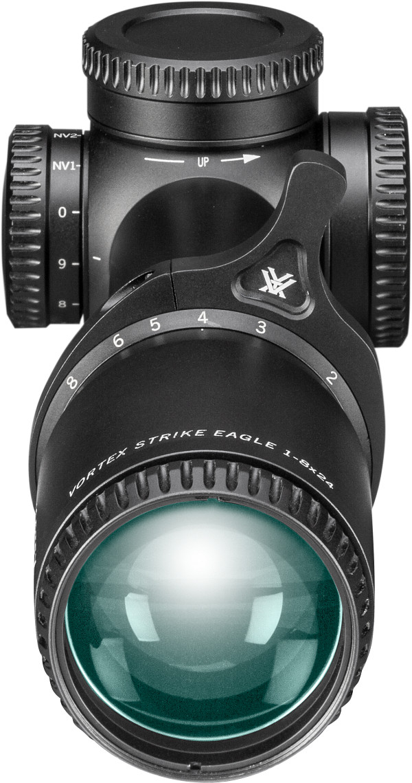 Vortex Strike Eagle 1-8x24 FFP EBR-8 MOA Illuminated Rifle Scope 