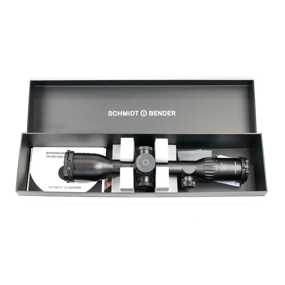 Preowned SOG Schmidt & Bender EXOS 3-21x50 SFP Illuminated LRH-MOA ST II LT 1/4 MOA CCW Rifle Scope - SOG-0024