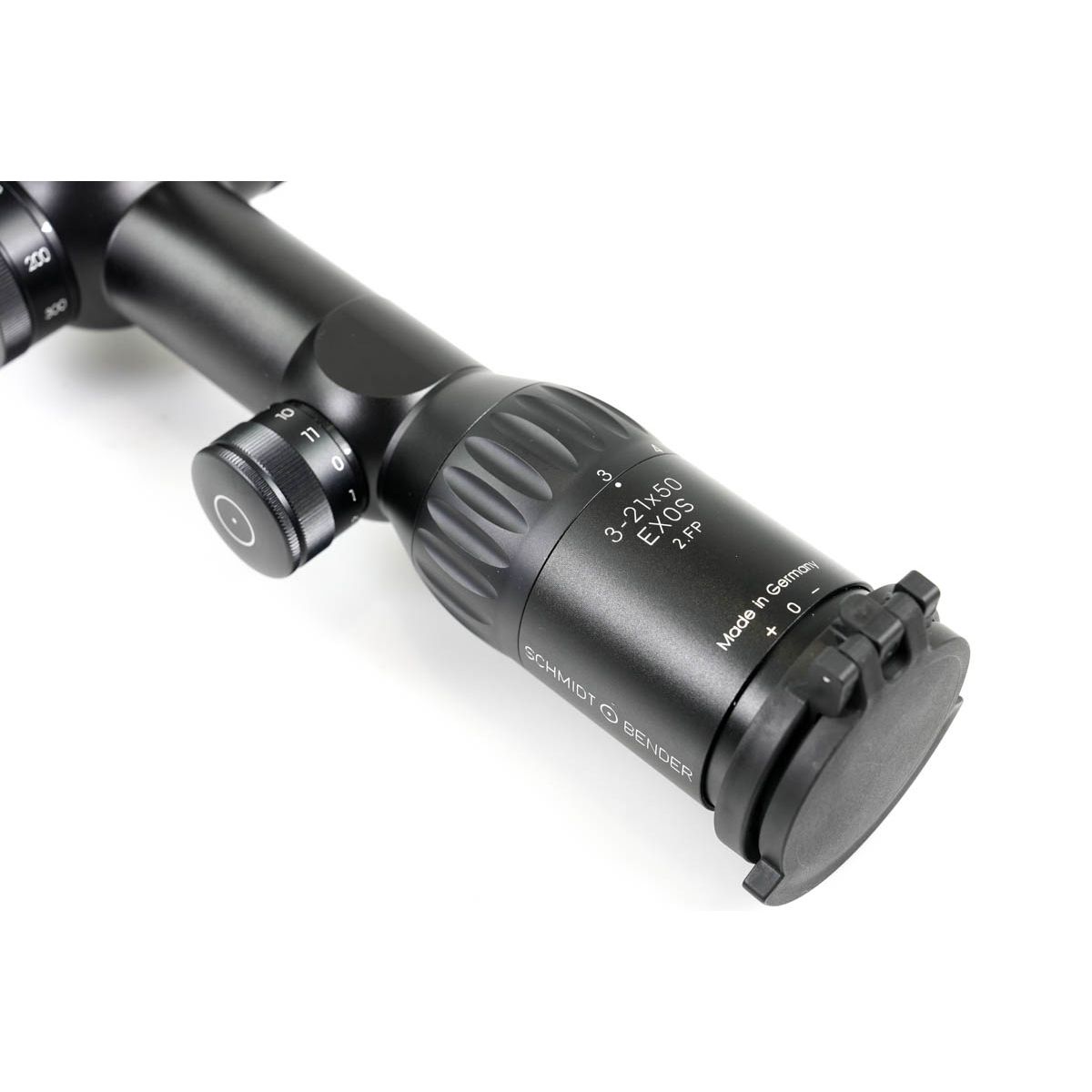 Preowned TSP Schmidt & Bender EXOS 3-21x50 SFP Illuminated LRH-MOA ST II LT 1/4 MOA CCW Rifle Scope - SOG-0024