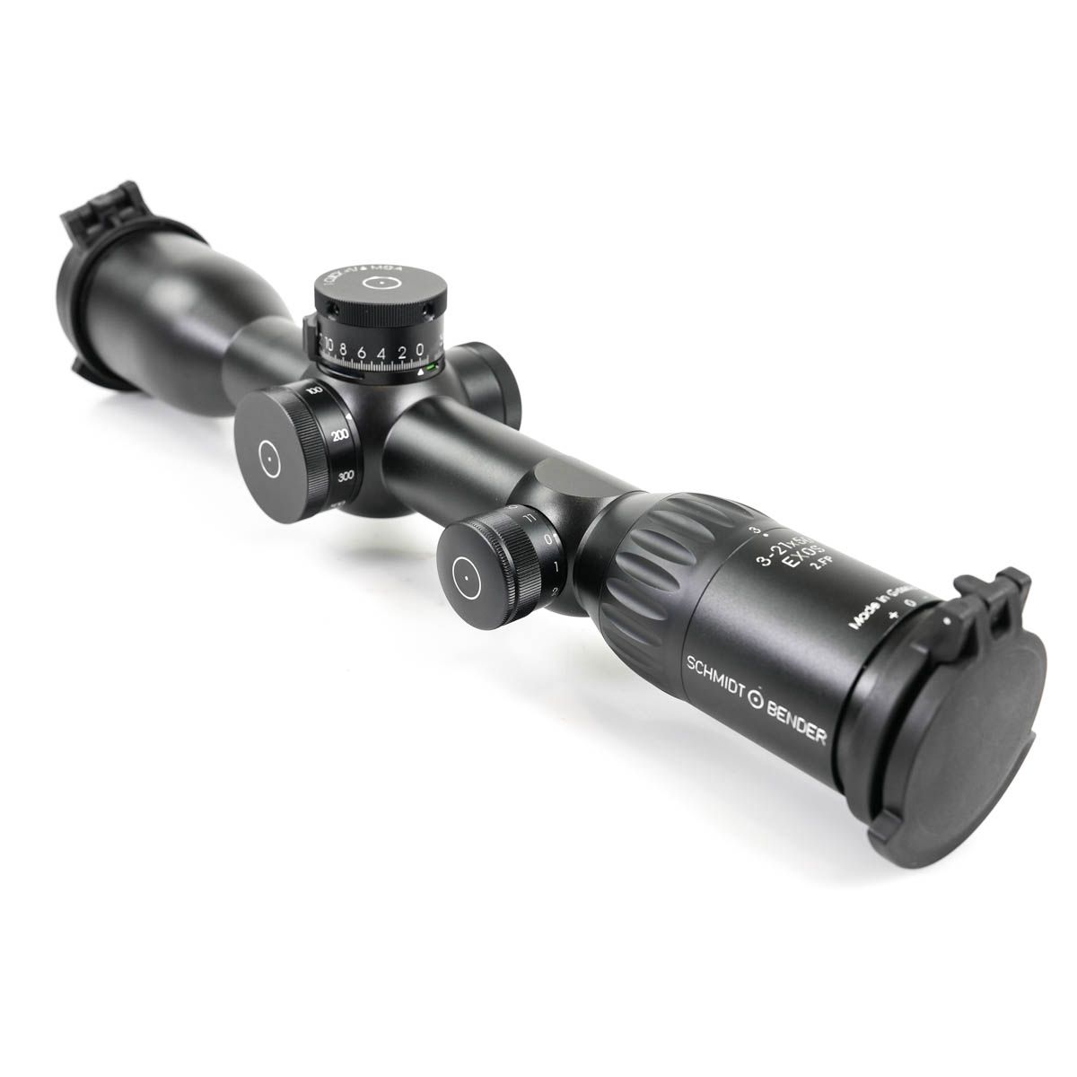 Preowned TSP Schmidt & Bender EXOS 3-21x50 SFP Illuminated LRH-MOA ST II LT 1/4 MOA CCW Rifle Scope - SOG-0024