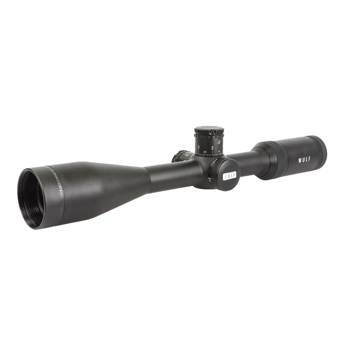 **OPEN BOX RETURN** WULF Lightning 4.5-18x44 SFP Non Illuminated Half Mildot Side Focus (1 inch) Tactical 0.1 MRAD Rifle Scope - OBR-0087