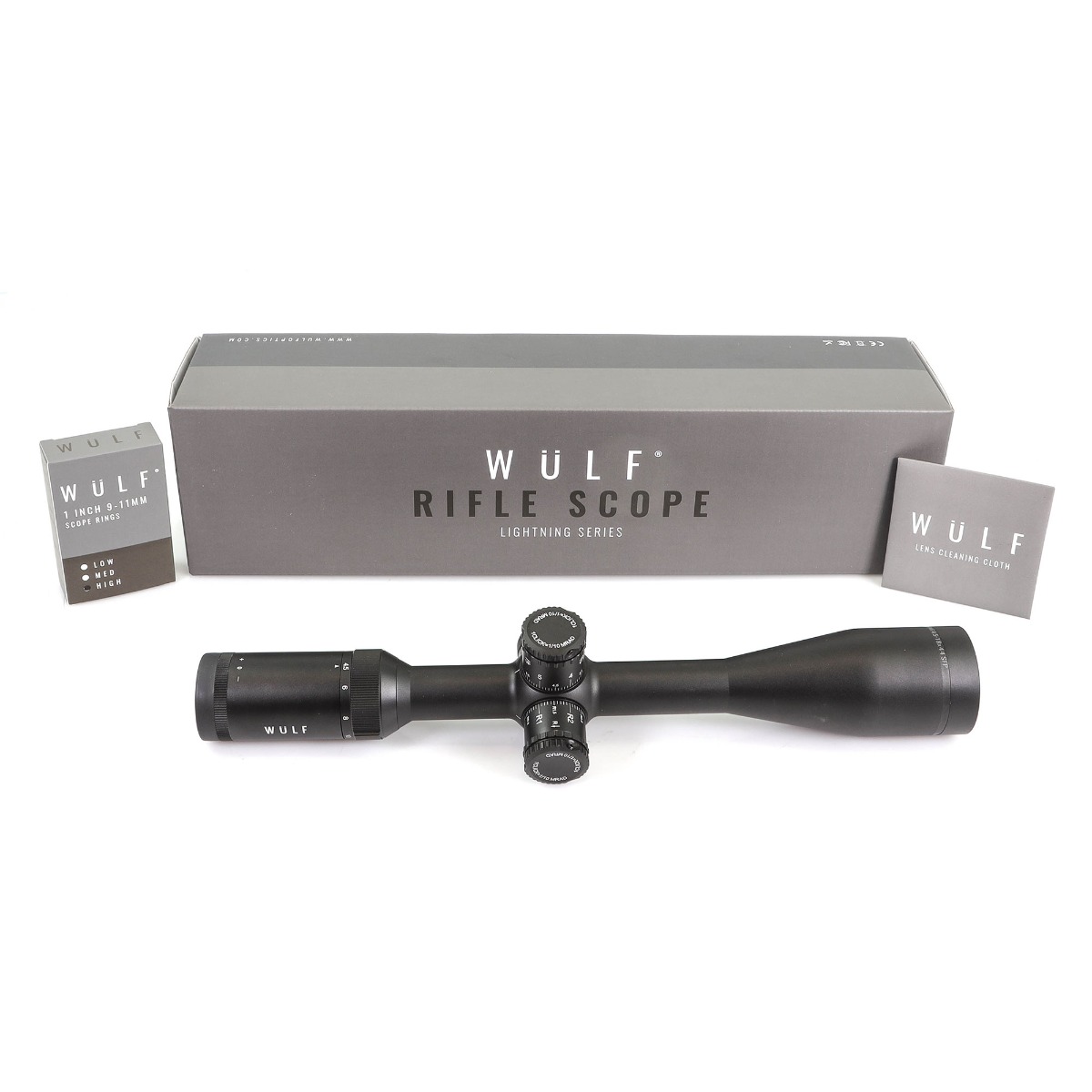 **OPEN BOX RETURN** WULF Lightning 4.5-18x44 SFP Non Illuminated Half Mildot Side Focus (1 inch) Tactical 0.1 MRAD Rifle Scope - OBR-0087