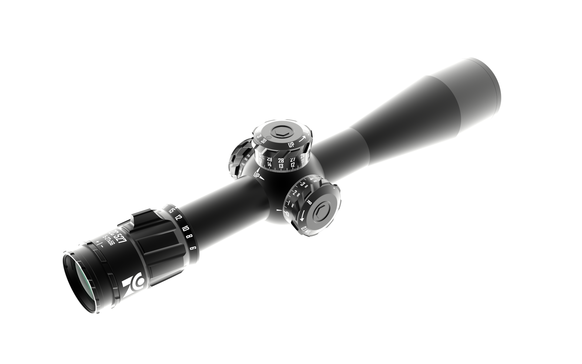 Zero Compromise Optic (ZCO) ZC527 5-27X56 FFP Illuminated 0.1 MIL Target 1 Rifle Scope (+ZCO 2pc Rings)