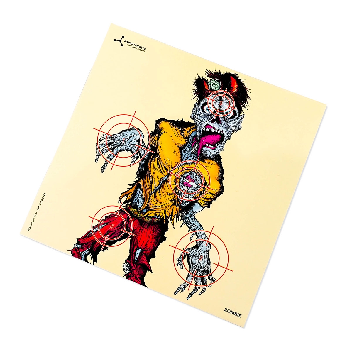 Flip Target Pack of 50 Zombie Paper Shooting Targets - 17x17cm