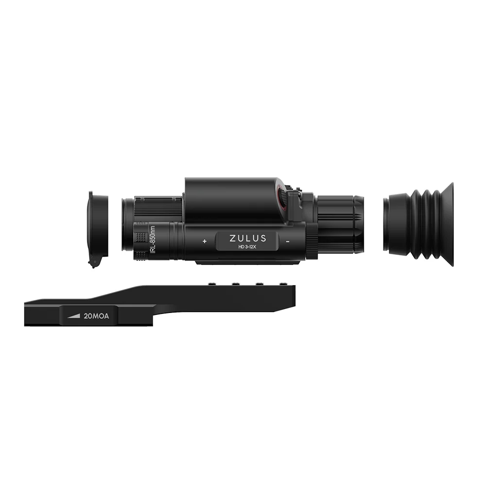 DNT Optics ZULUS HD 3-12X Digital Night Vision Scope With LRF And Ballistic Calculator (Includes PM20L Picatinny Rail)