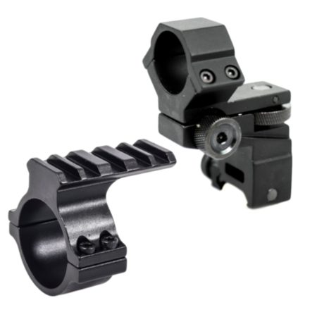 ** BUNDLE ** WULF 1" Low Profile Picatinny Adjustable IR Illuminator / Flashlight Rifle Scope Mount + 30mm / 1 inch Picatinny Scope Accessory Mount